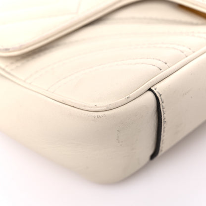 Gucci Calfskin Matelasse Mini GG Marmont Shoulder Bag White 8 of 18