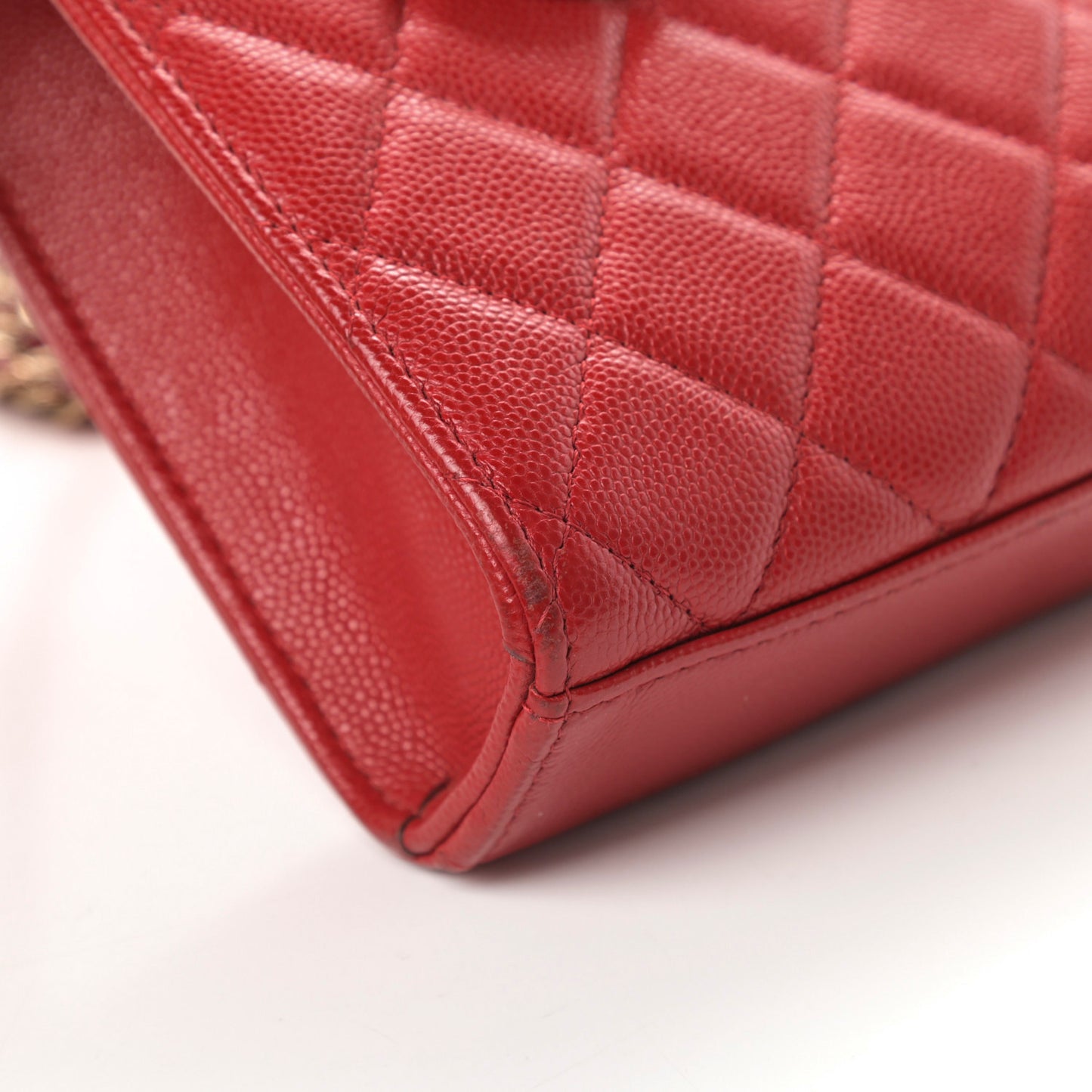 Caviar Quilted Classic Phone Holder Red