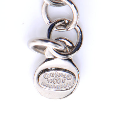 Chanel Crystal CC Dangle Necklace Silver 4 of 5