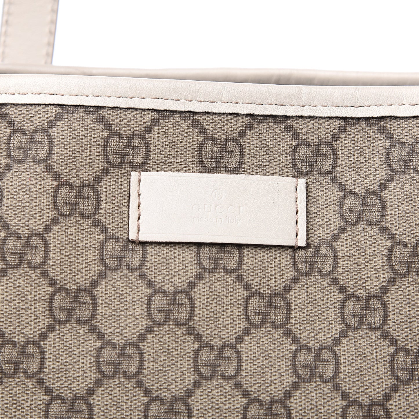 GG Supreme Monogram Large Zippered Shopping Tote Off White
