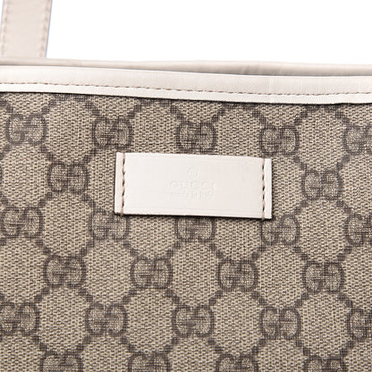 Gucci GG Supreme Monogram Large Zippered Shopping Tote Off White 10 of 10