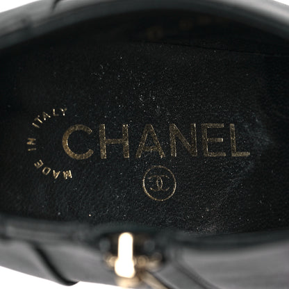 Chanel Lambskin CC Platform Cap Toe Chain Ankle Boots 40 Black 8 of 8