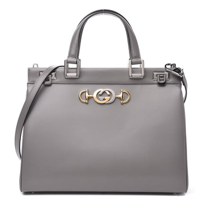 Gucci Smooth Calfskin Medium Zumi Top Handle Bag Dusty Grey 1 of 10