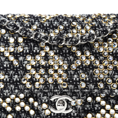 Chanel Crystal Tweed Quilted Medium Single Flap Black 10 of 10
