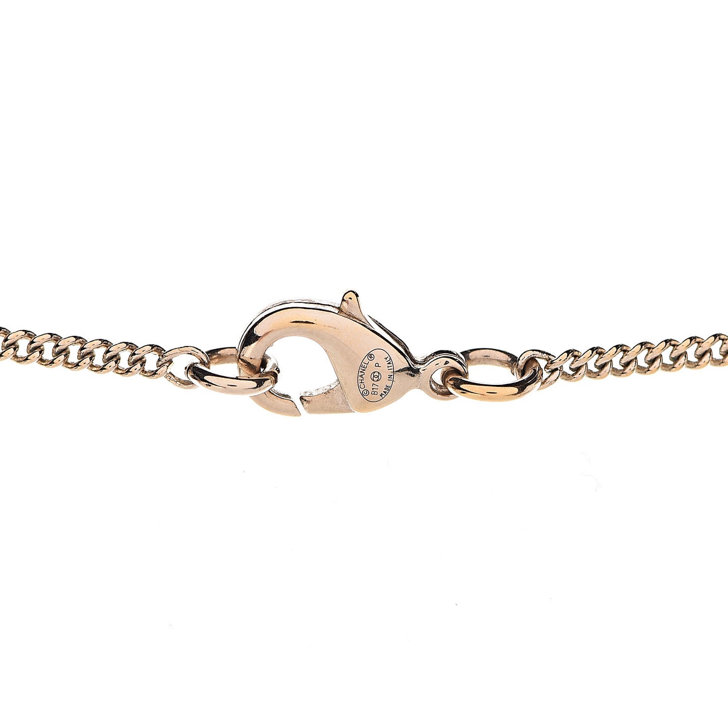Pearl CC Drop Necklace Gold