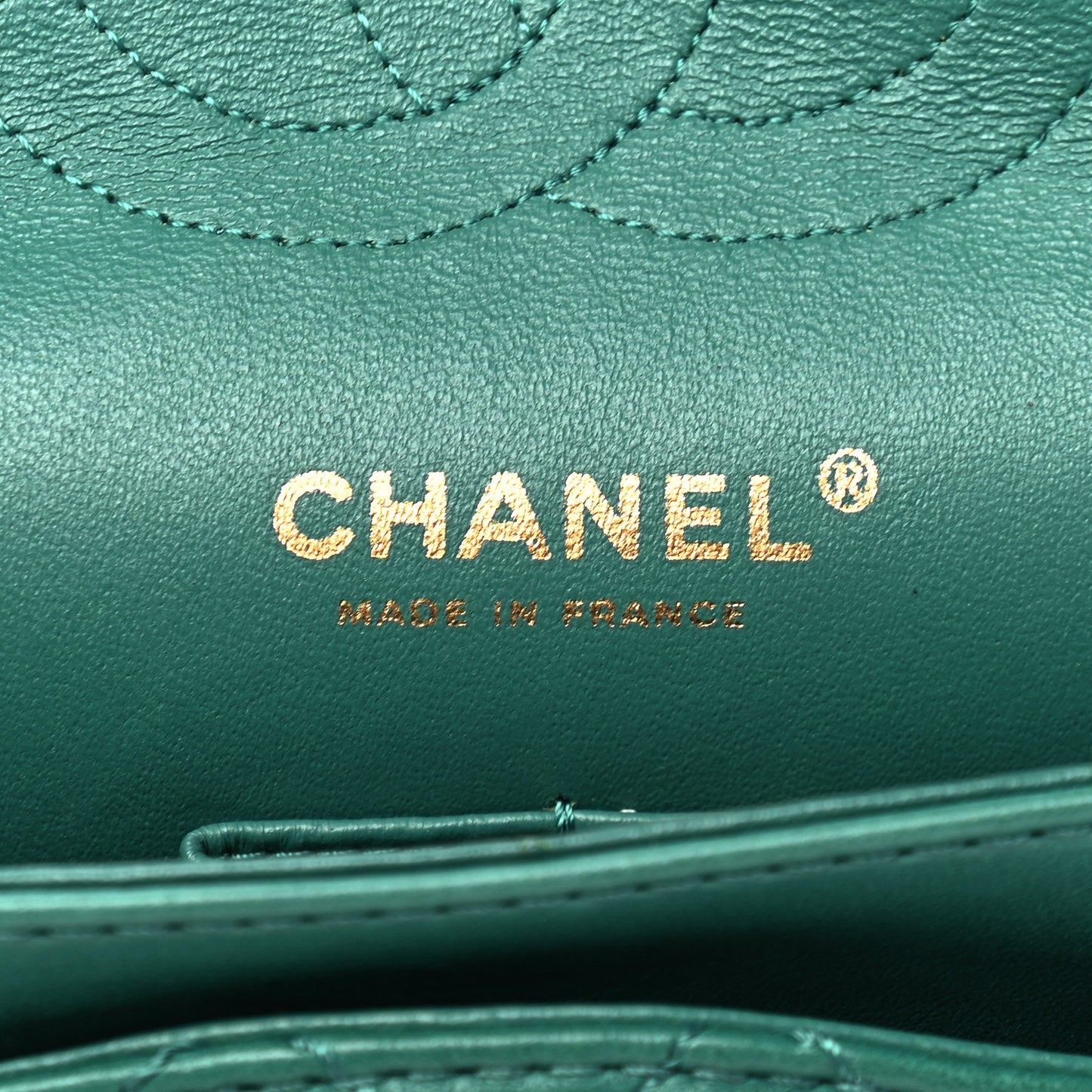 Lambskin Quilted Medium Double Flap Green