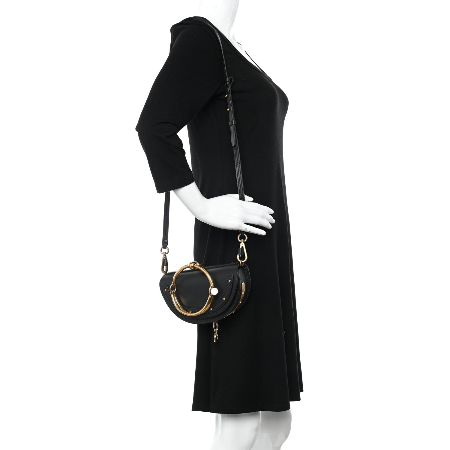 Chloe Calfskin Small Nile Bracelet Minaudiere Bag Black 2 of 11