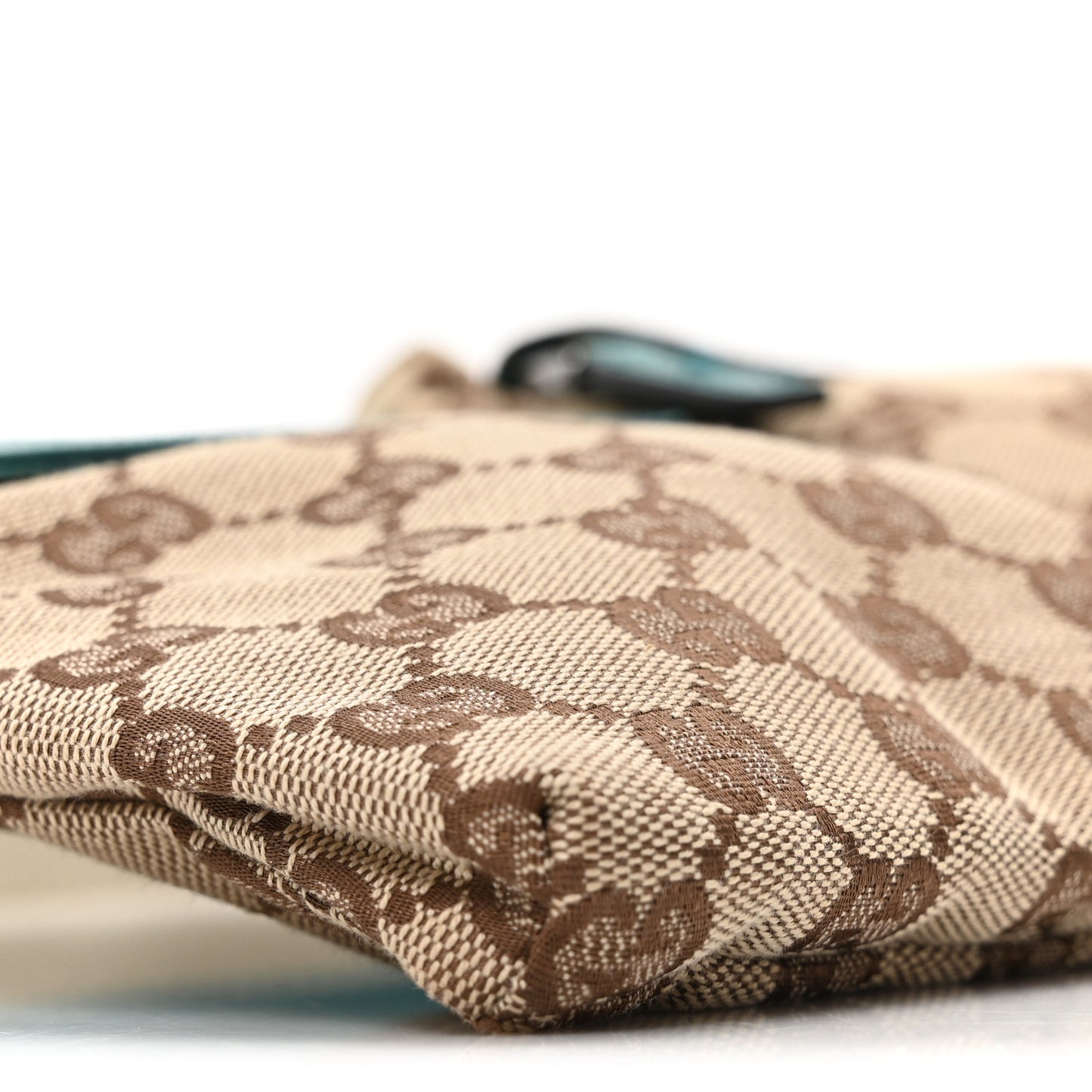 GG Monogram Web Double Pocket Belt Bag Turquoise