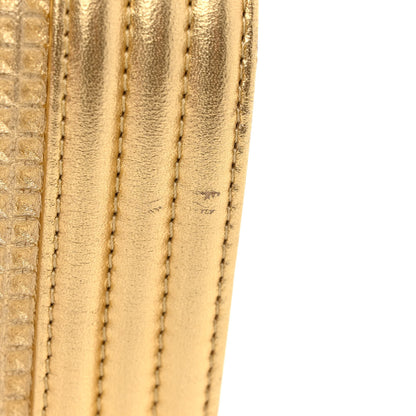 Chanel Metallic Lambskin Embossed Small Cube Boy Flap Gold 11 of 11