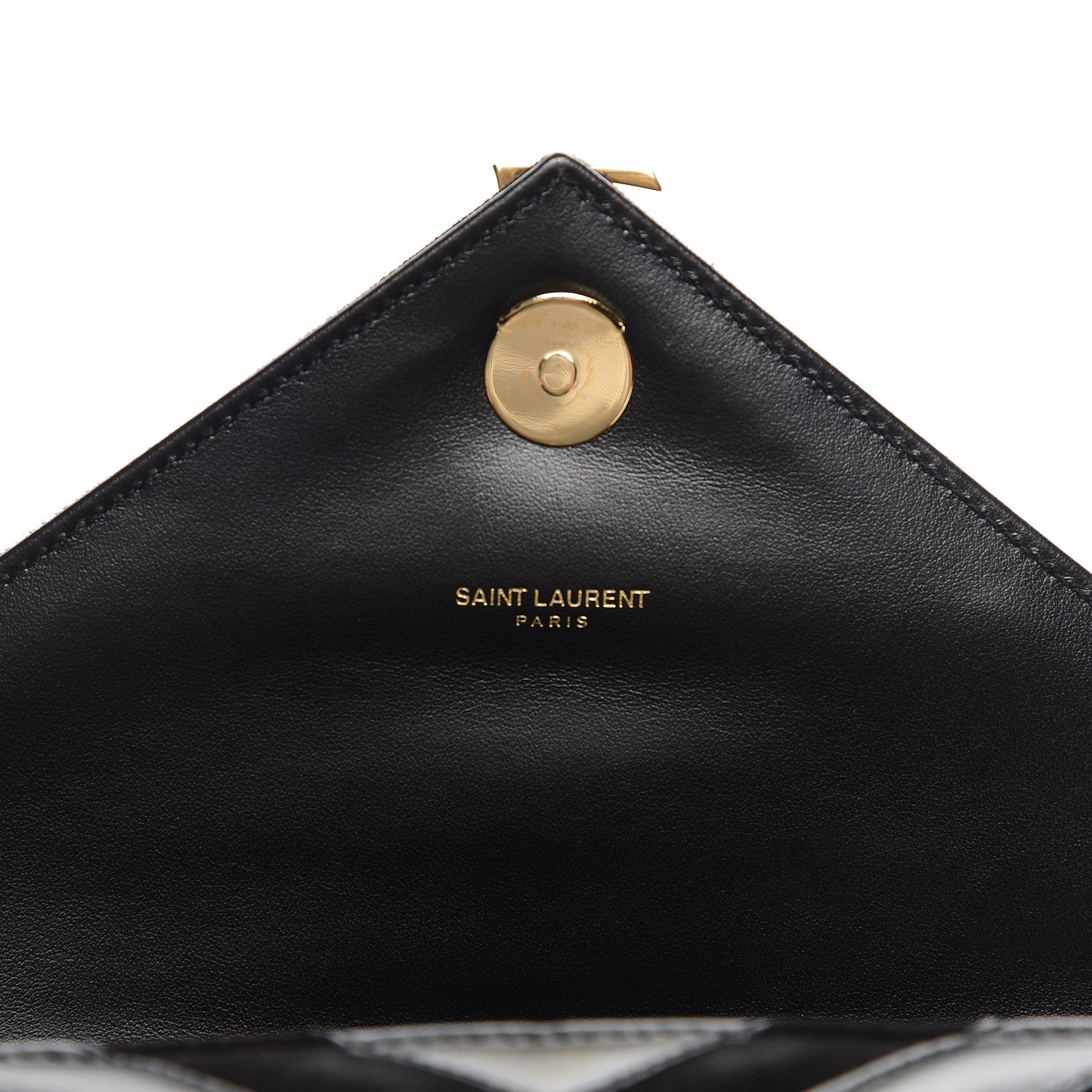 Saint Laurent Calfskin Suede Matelasse Chevron Monogram Medium College Bag Marine 8 of 8