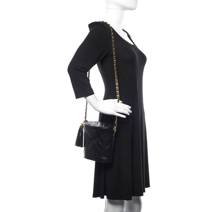 Chanel Lambskin Quilted Tassel Shoulder Bag Black 2 of 14
