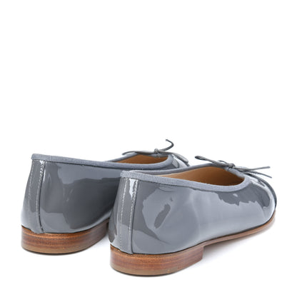 Chanel Patent Calfskin CC Cap Toe Ballerina Flats 39 Dark Grey 4 of 8