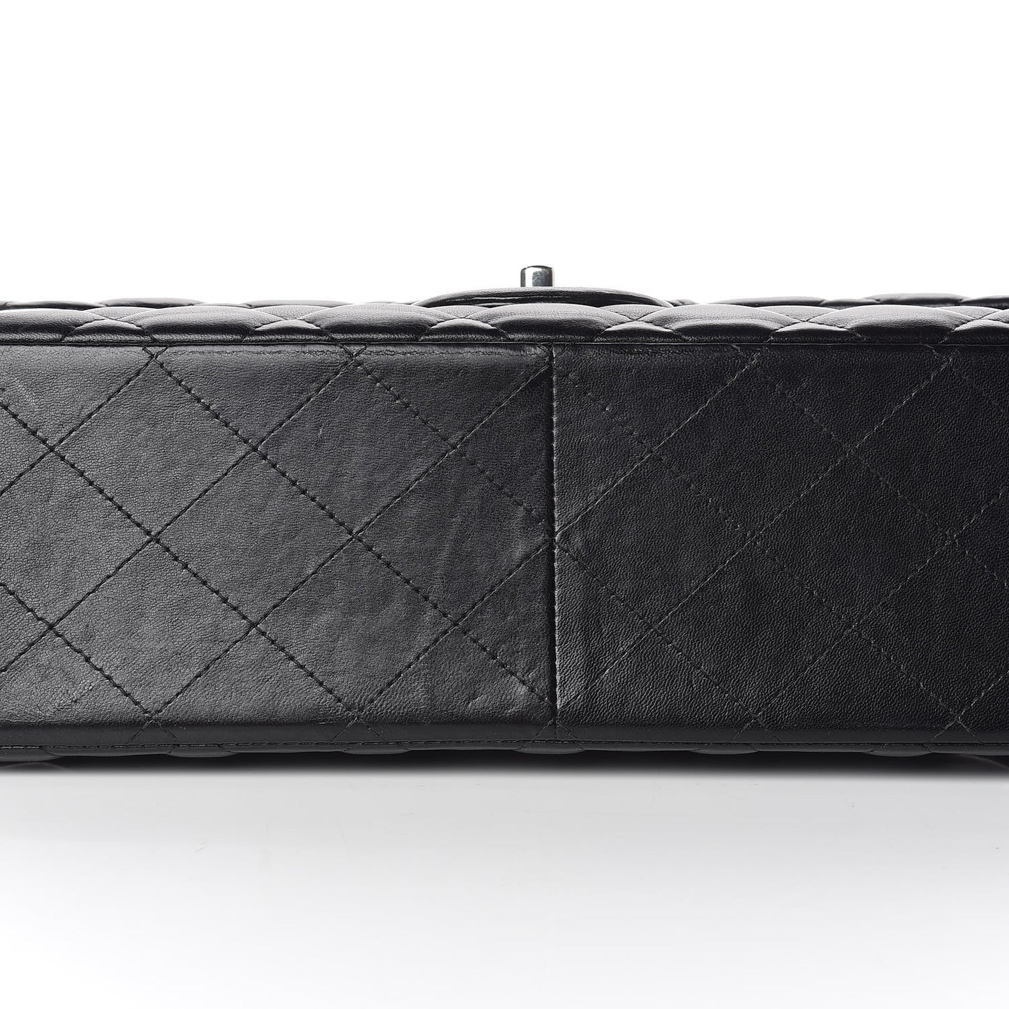 Lambskin Quilted Jumbo Double Flap Black