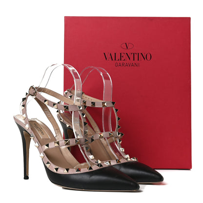 Valentino Garavani Nappa Rockstud Ankle Strap 100mm Pumps 39.5 Black Poudre 11 of 11