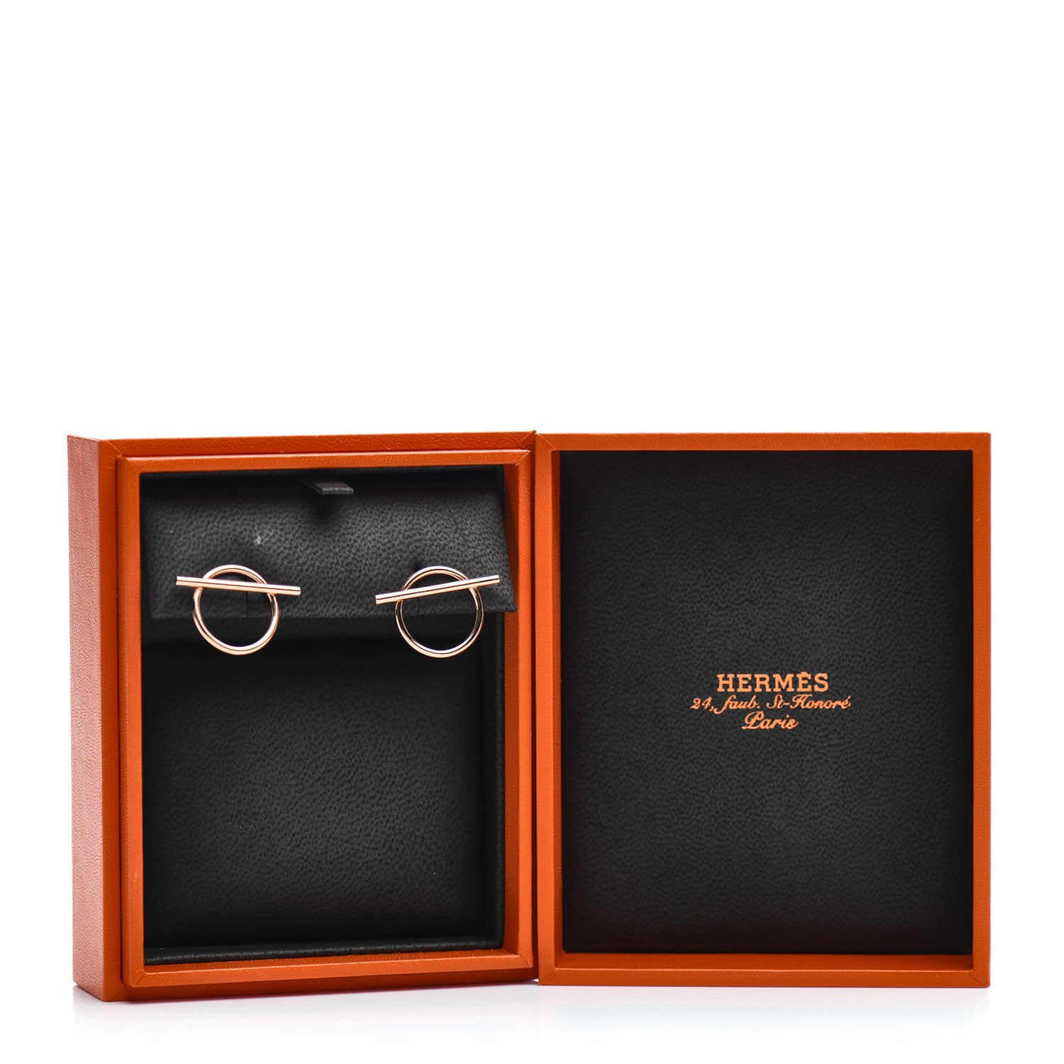 Hermes 18K Rose Gold MM Echappee Earrings 5 of 5