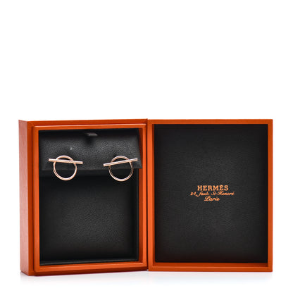 Hermes 18K Rose Gold MM Echappee Earrings 5 of 5