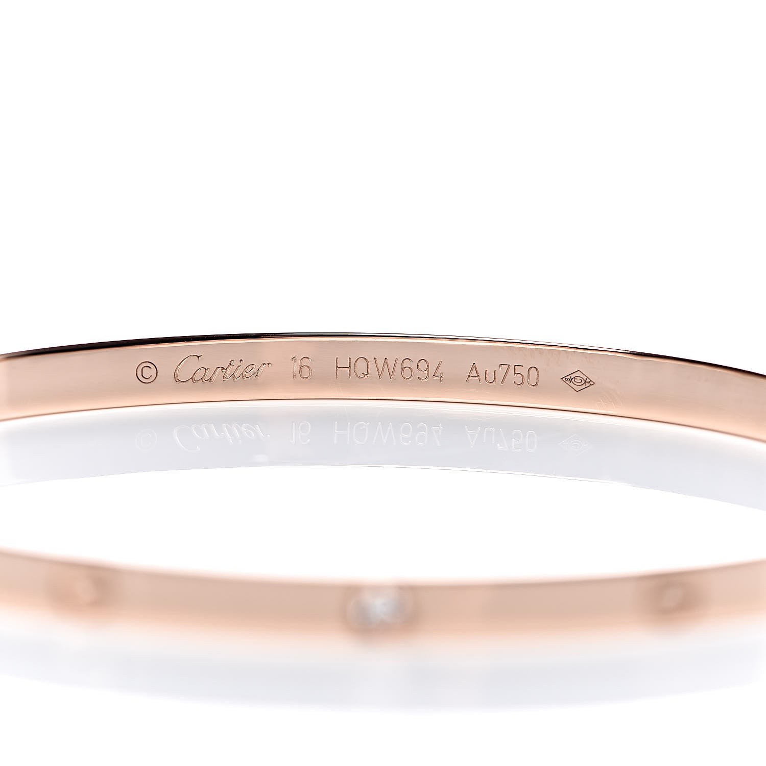 Cartier 18K Pink Gold 6 Diamond Small LOVE Bracelet 16 4 of 6