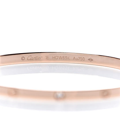 Cartier 18K Pink Gold 6 Diamond Small LOVE Bracelet 16 4 of 6