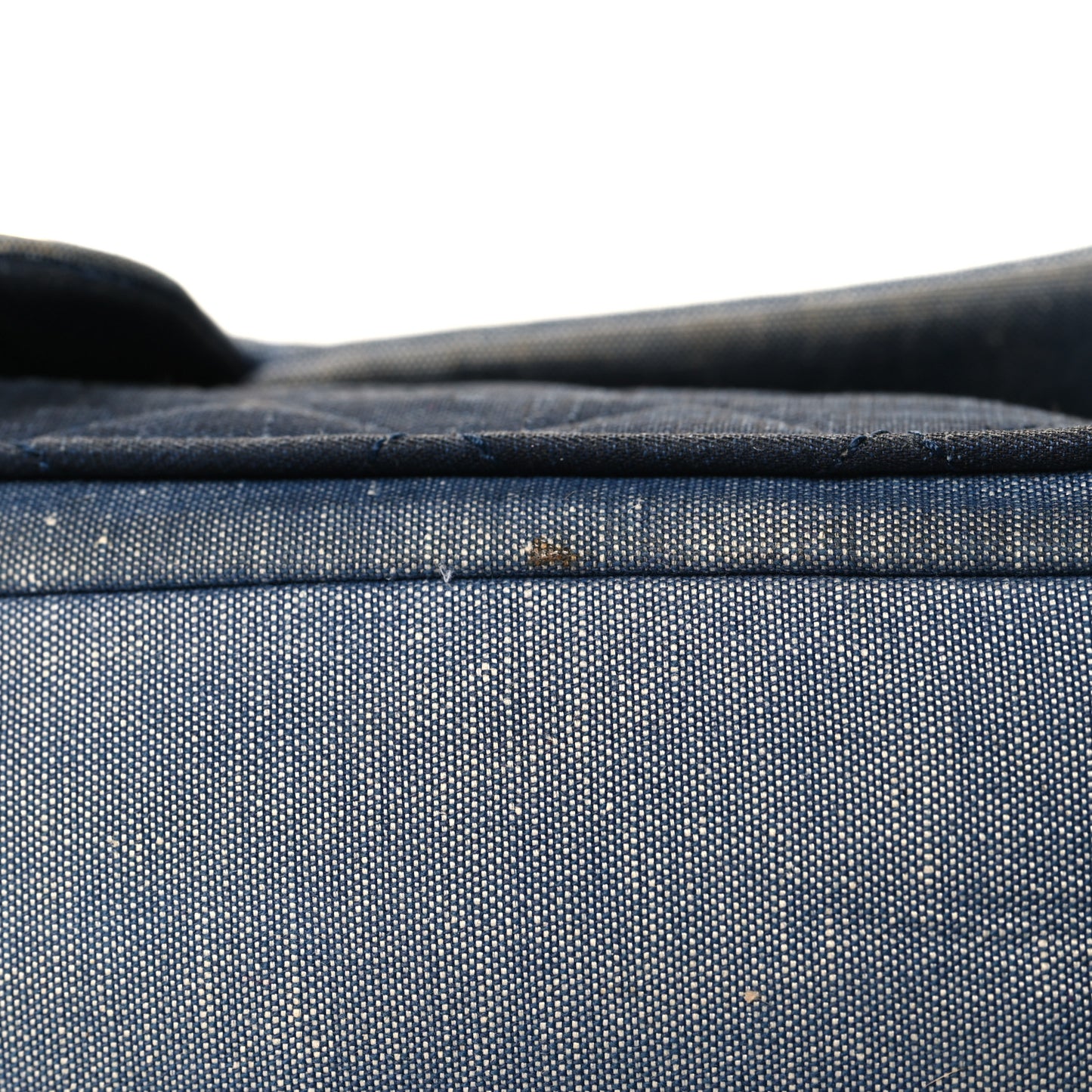 Denim Quilted Medium Graphic Flap Light Blue