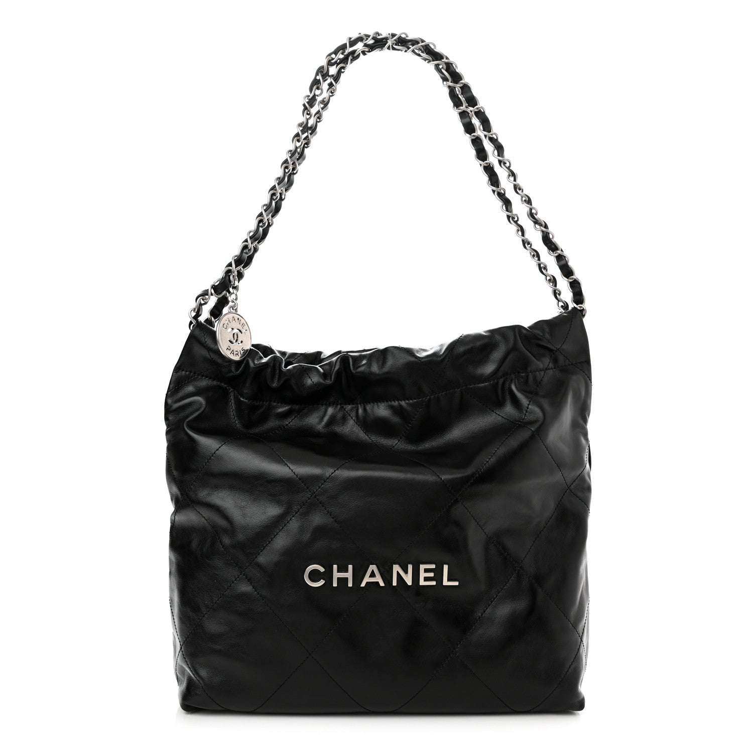 Chanel Shiny Calfskin Quilted Chanel 22 Black 3 of 12