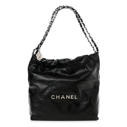 Chanel Shiny Calfskin Quilted Chanel 22 Black 3 of 12