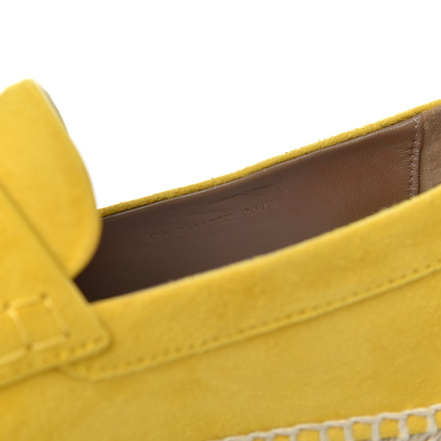 Suede Goatskin Womens Trip Espadrilles 38 Jaune Citron