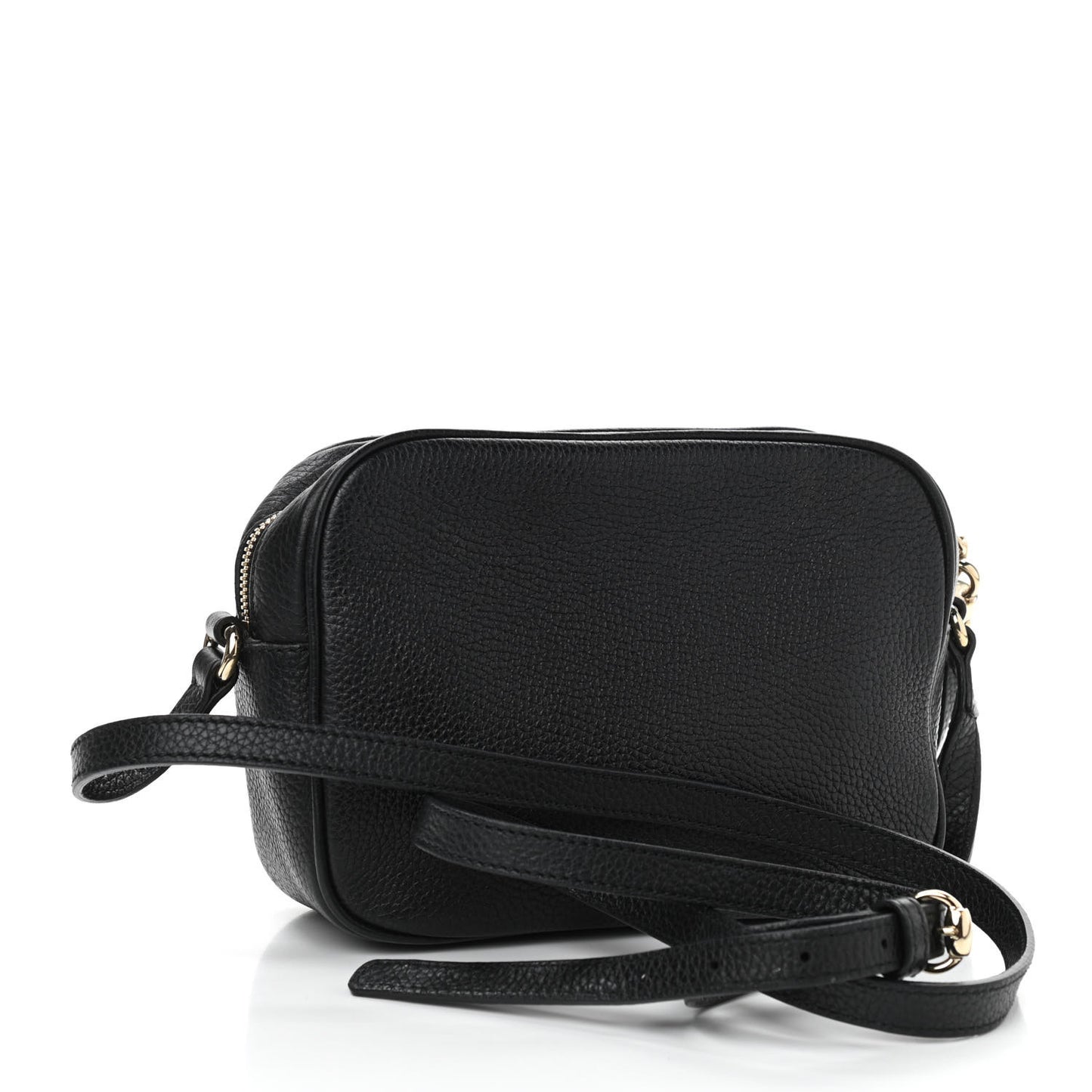 Pebbled Calfskin Small Soho Disco Bag Black