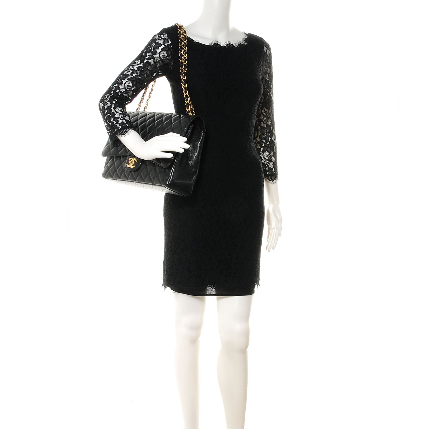 Chanel Caviar Quilted Maxi Double Flap Black 2 of 10