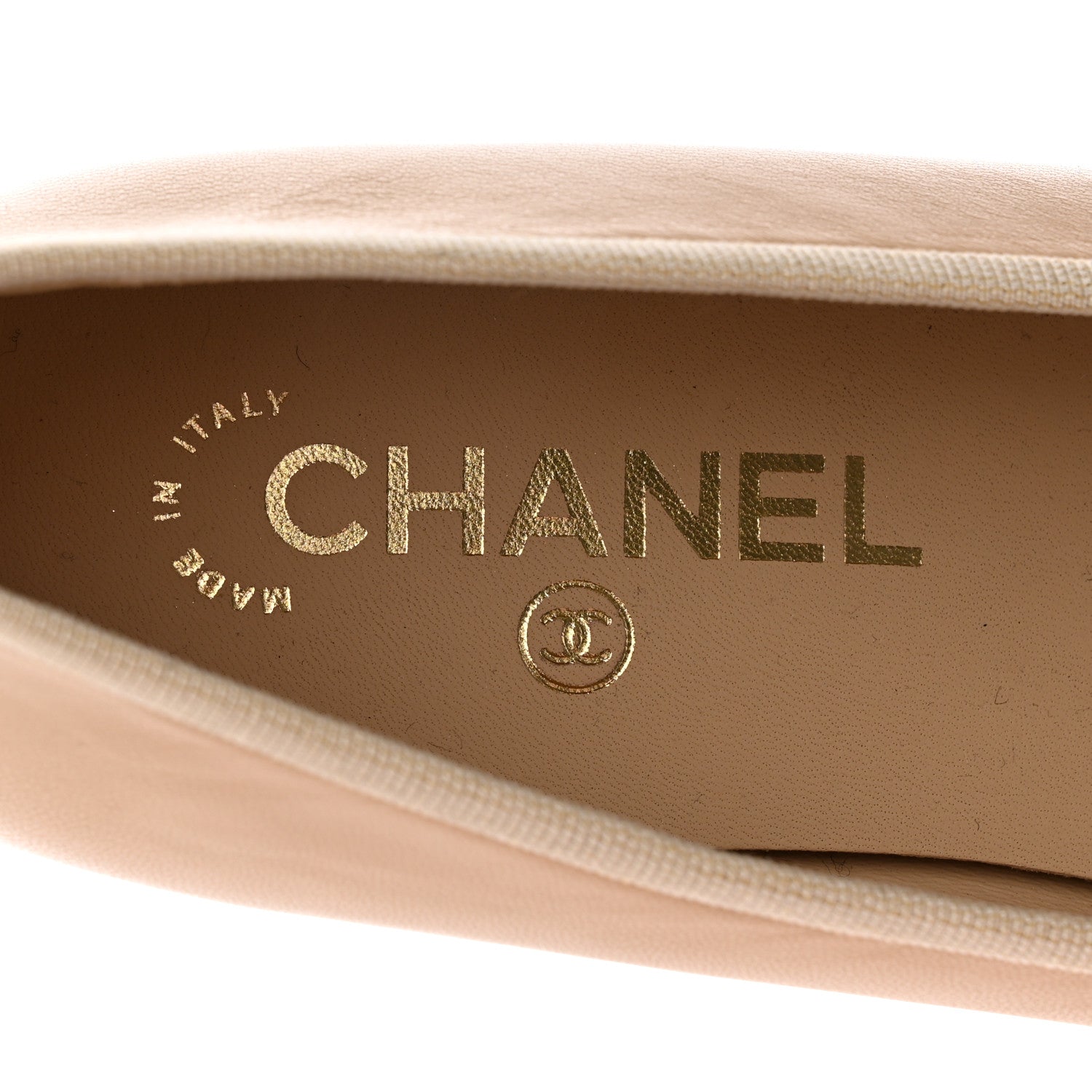 Chanel Lambskin Cap Toe Ballerina Flats 39.5 Beige Black 8 of 20
