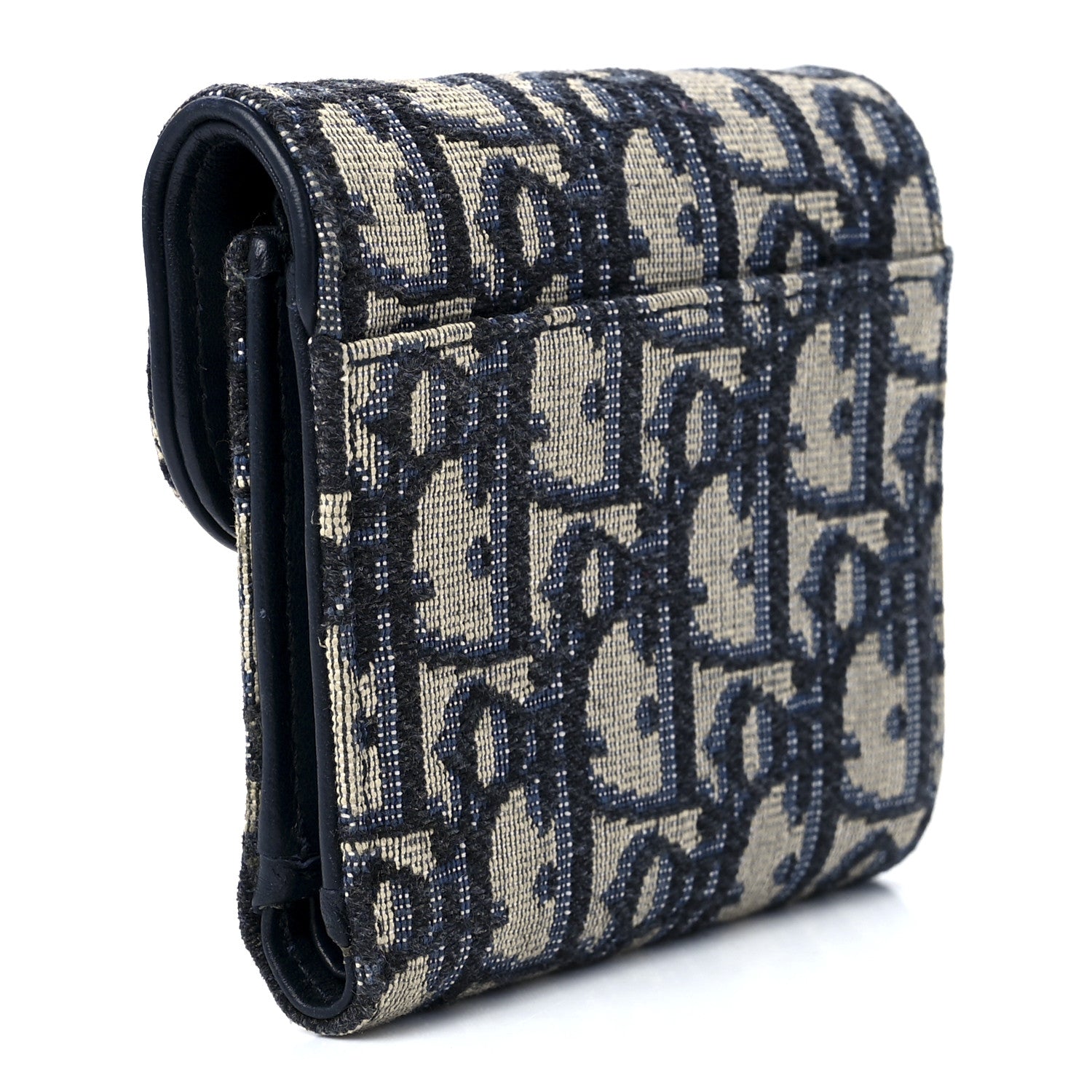 Christian Dior Oblique Saddle Lotus Wallet Blue 3 of 11