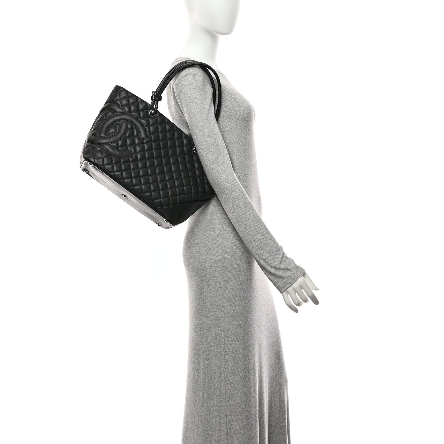Chanel Calfskin Quilted Large Cambon Tote Black 2 of 10