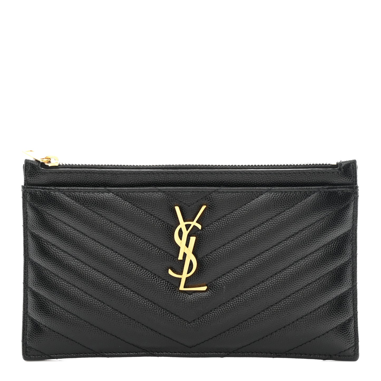 Grain De Poudre Chevron Monogram Bill Pouch Black