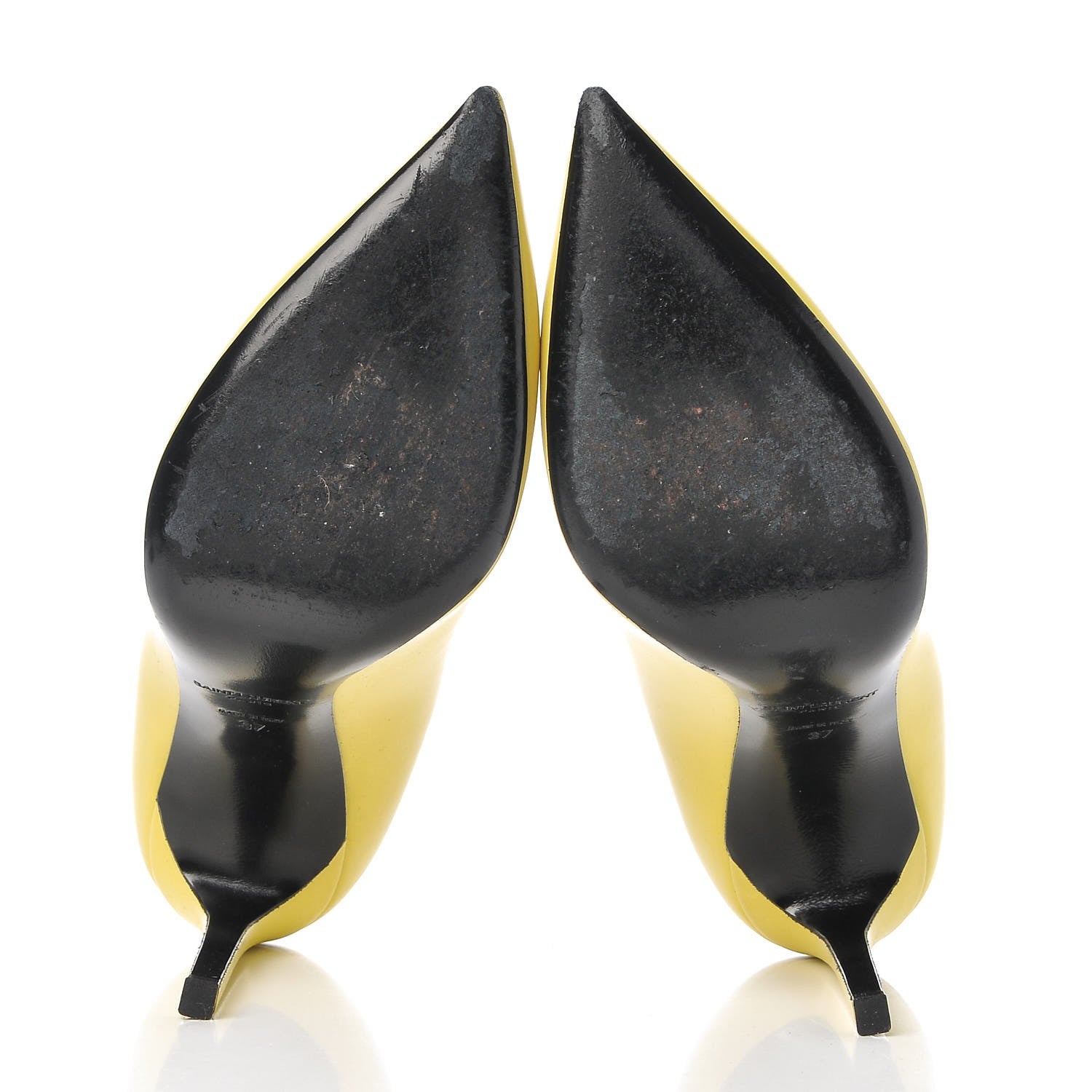 Saint Laurent Calfskin Classic Paris 105 37 Yellow 7 of 9