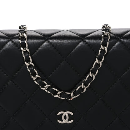 Chanel Lambskin Quilted Wallet On Chain WOC Black 9 of 11