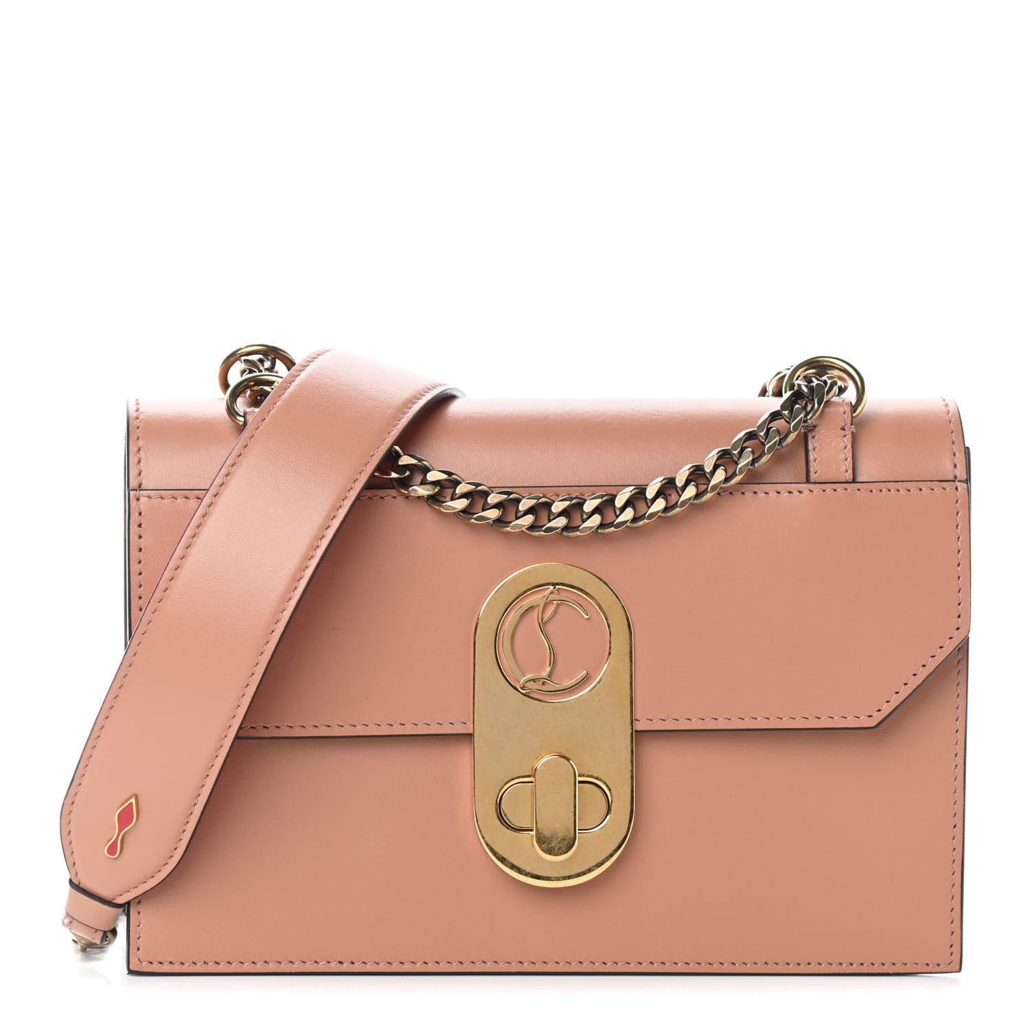Christian Louboutin Calfskin Small Elisa Shoulder Bag Nude 1 of 4
