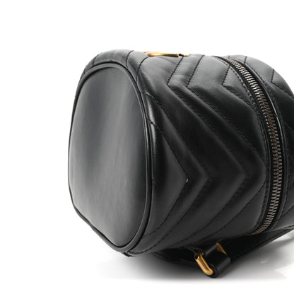 Gucci Calfskin Matelasse Mini GG Marmont Round Backpack Black 9 of 9