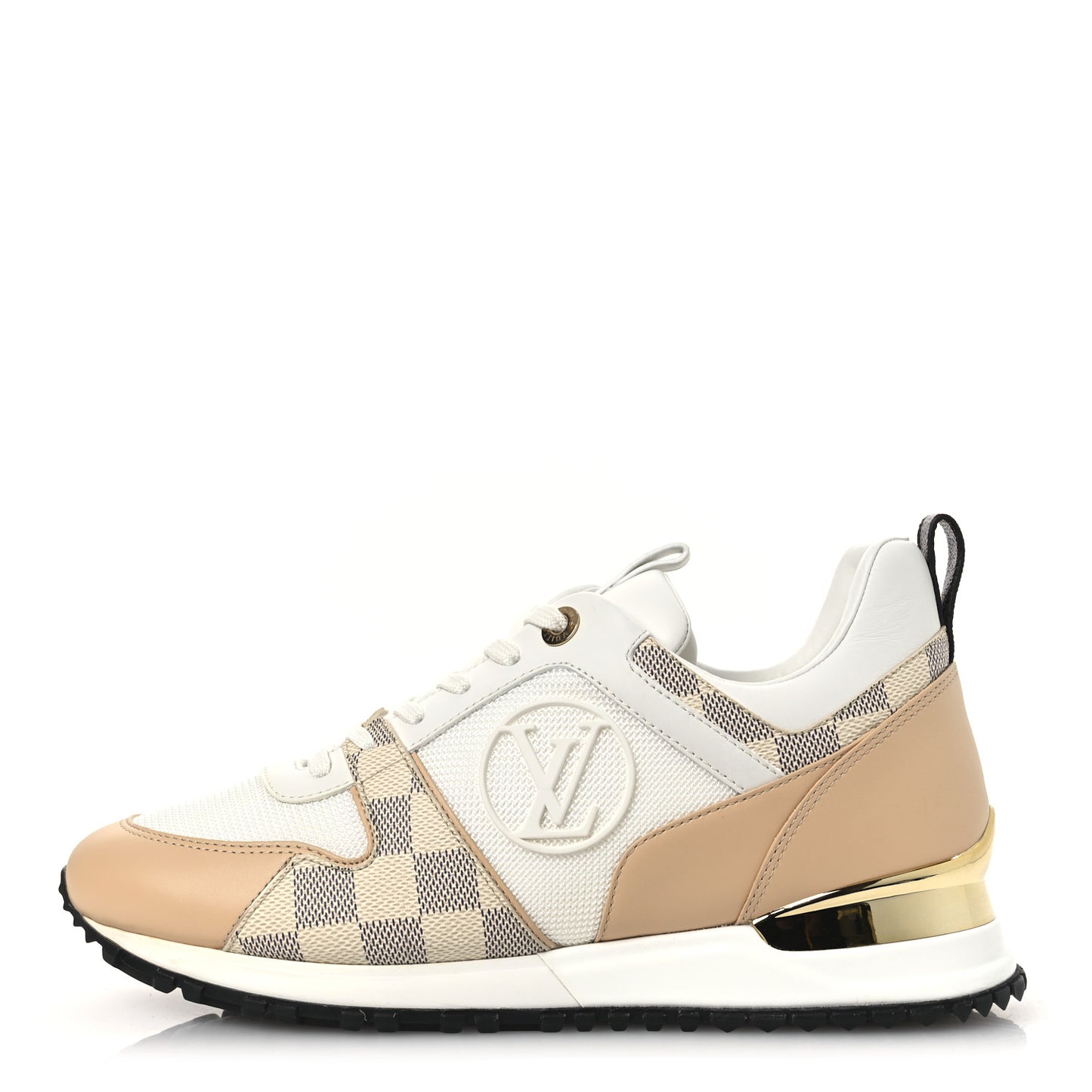 Calfskin Damier Azur Run Away Sneakers 37.5 White