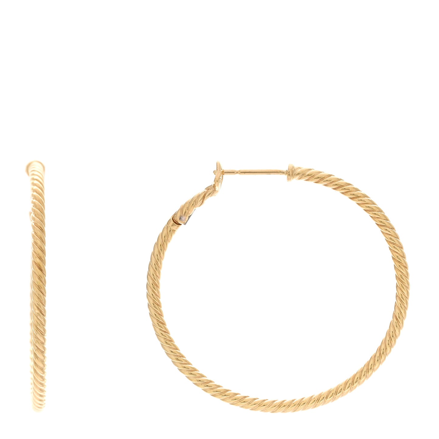18K Yellow Gold Medium Cable Classics Hoop Earrings