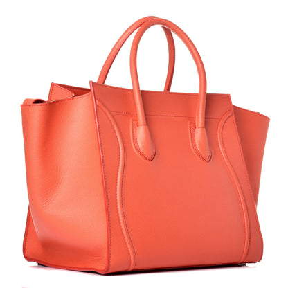 Celine Grained Calfskin Medium Phantom Luggage Coral 3 of 8
