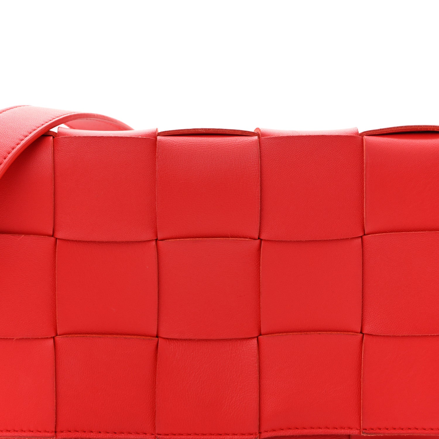 Bottega Veneta Lambskin Maxi Intrecciato Small Cassette Crossbody Bag Redstone 8 of 10