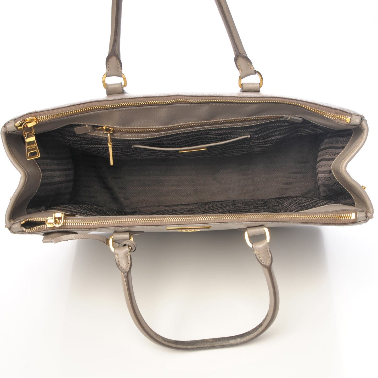 Saffiano Lux Extra Large Galleria Double Zip Tote Argilla