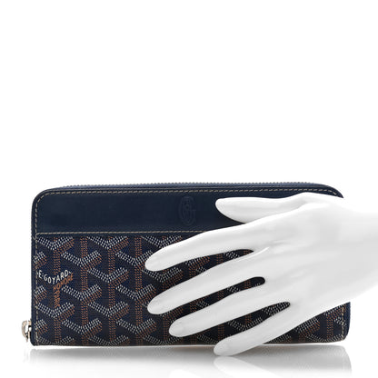 Goyard Goyardine Matignon Zip Around GM Wallet Blue 2 of 8