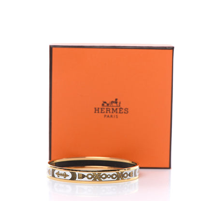 Hermes Enamel Printed Grand Apparat Narrow Bracelet 70 White 5 of 5