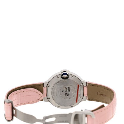 Cartier Stainless Steel Alligator 33mm Ballon Bleu De Cartier Automatic Watch Pink 4 of 5