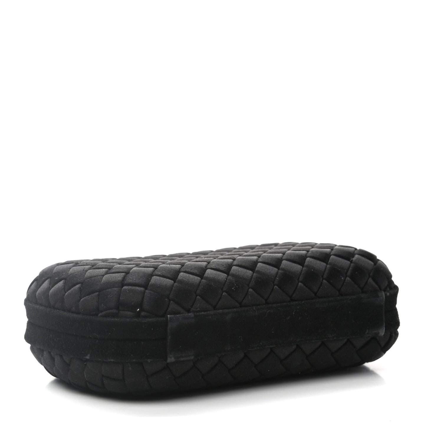 Satin Intreccio Impero Knot Clutch Black