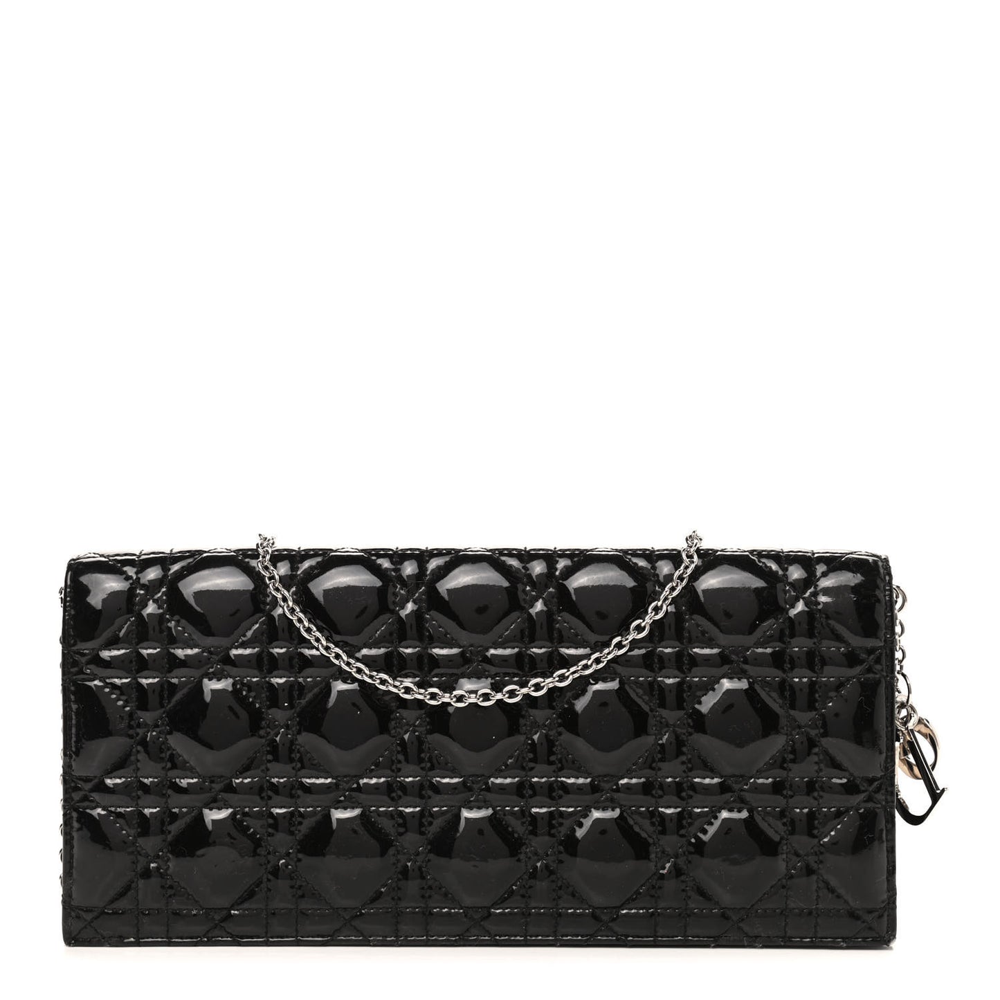 Patent Cannage Lady Dior Convertible Clutch Black
