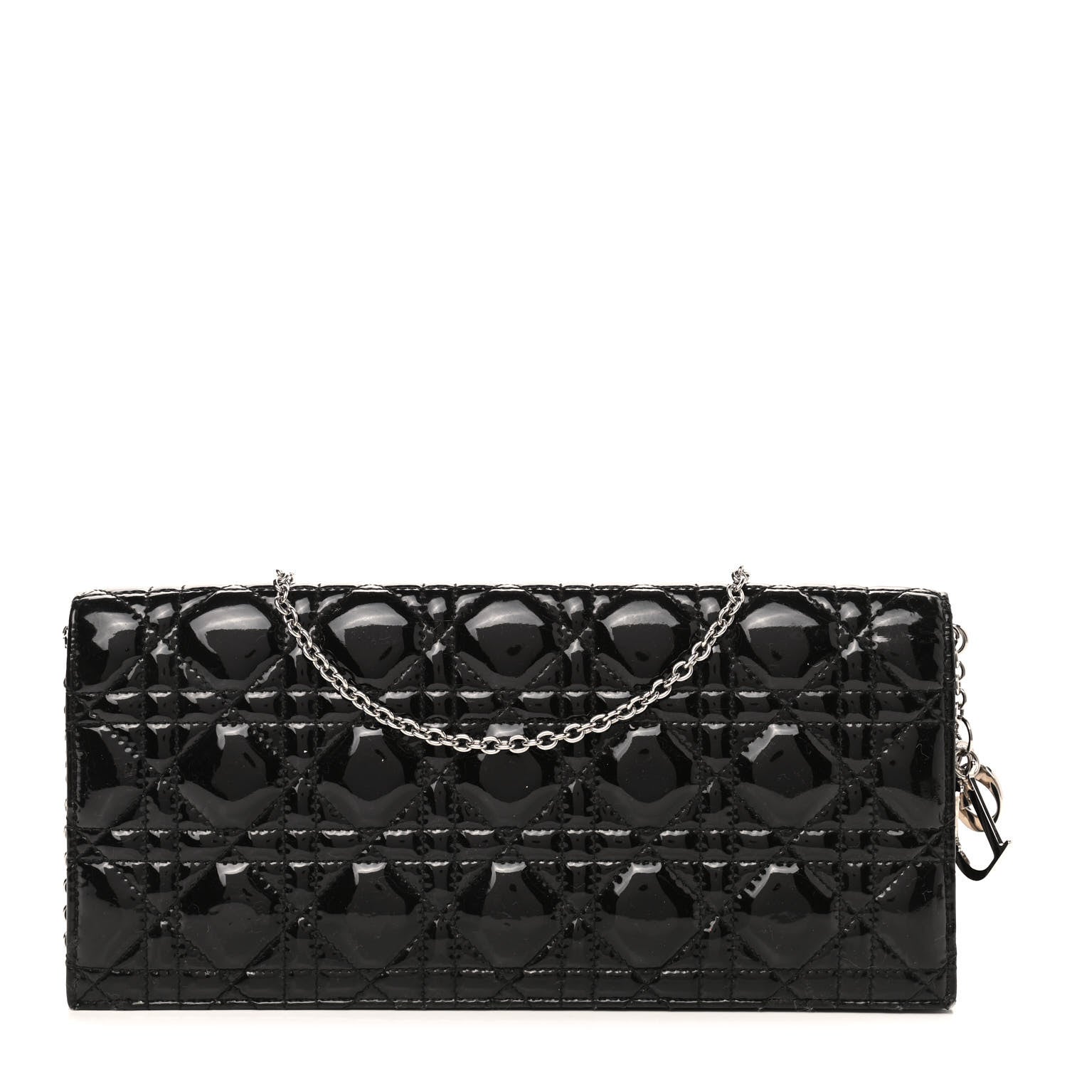 Christian Dior Patent Cannage Lady Dior Convertible Clutch Black 1 of 8
