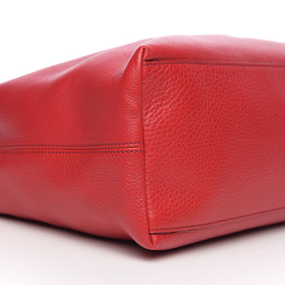 Gucci Pebbled Calfskin Medium Soho Chain Shoulder Bag Tabasco Red 8 of 9