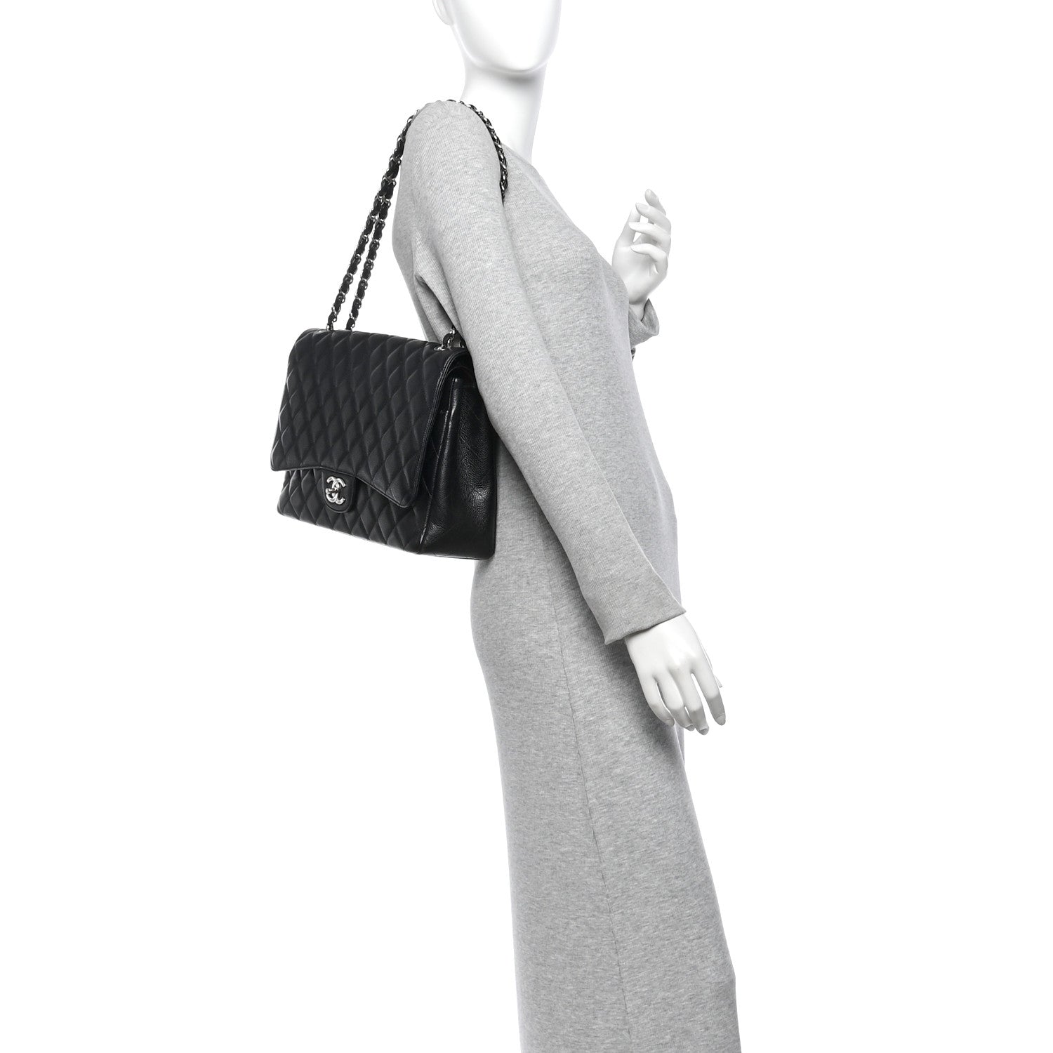 Chanel Caviar Quilted Maxi Double Flap Black 2 of 12