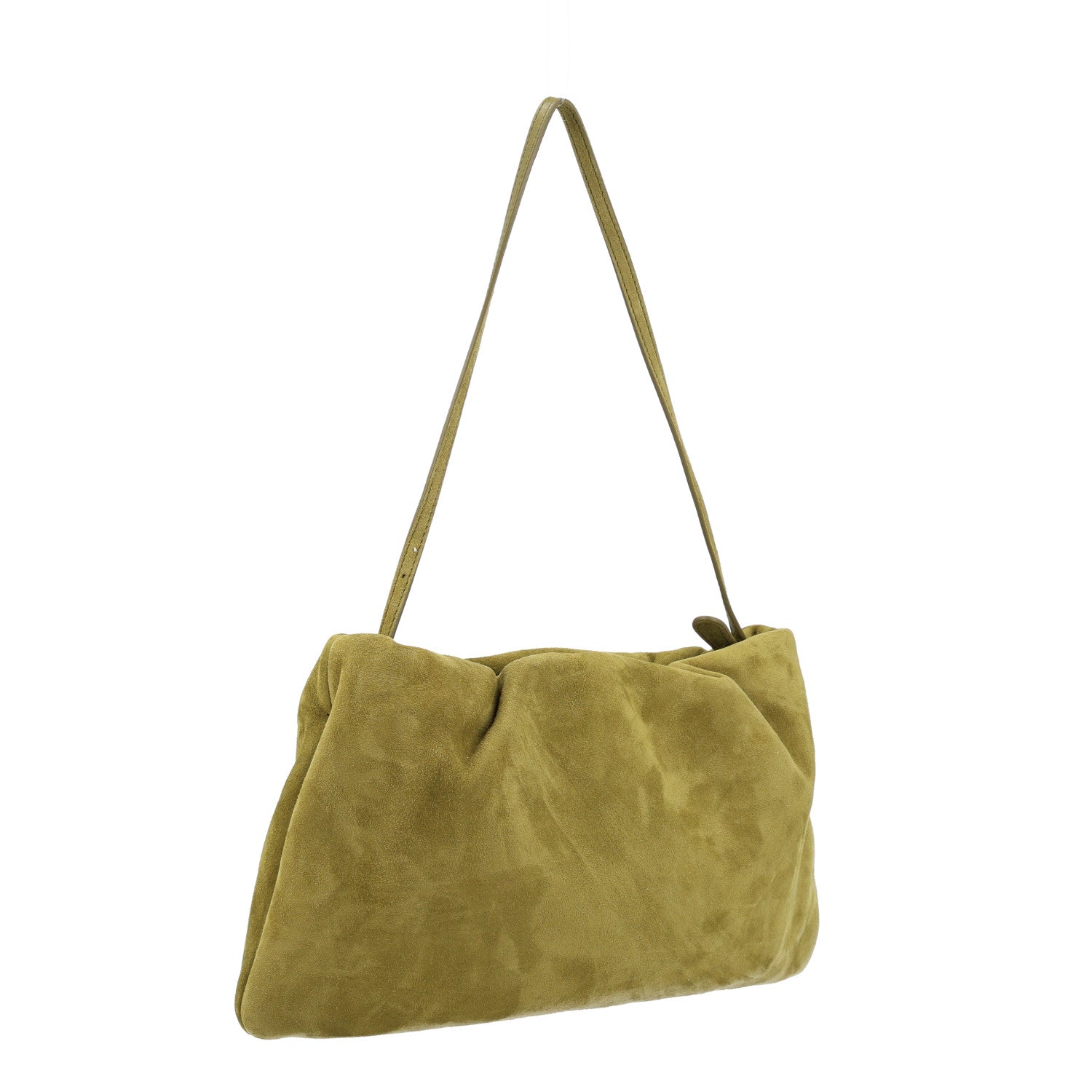 The Row Suede Calfskin XL Bourse Clutch Golden Olive 3 of 9